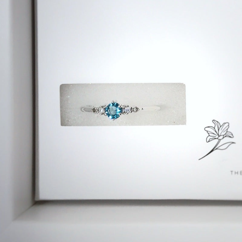 Dainty Light Blue Crystal  Ring Purity Kit