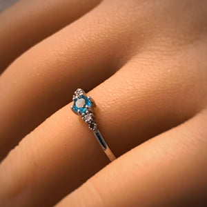 Dainty Light Blue Crystal  Ring Purity Kit