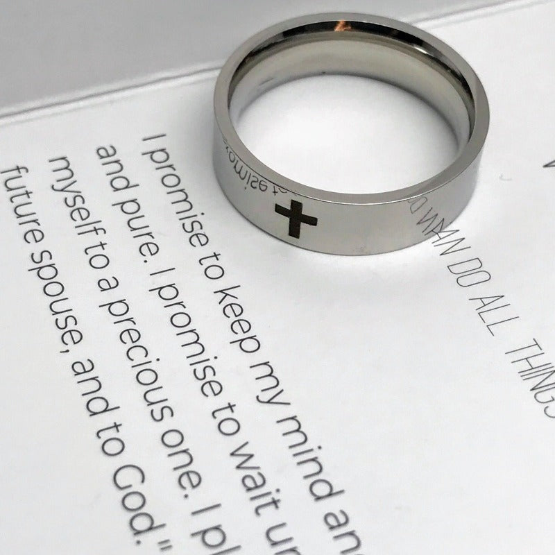 Cross Engraved Ring (Unisex) Purity Kit – The Pure Virtue